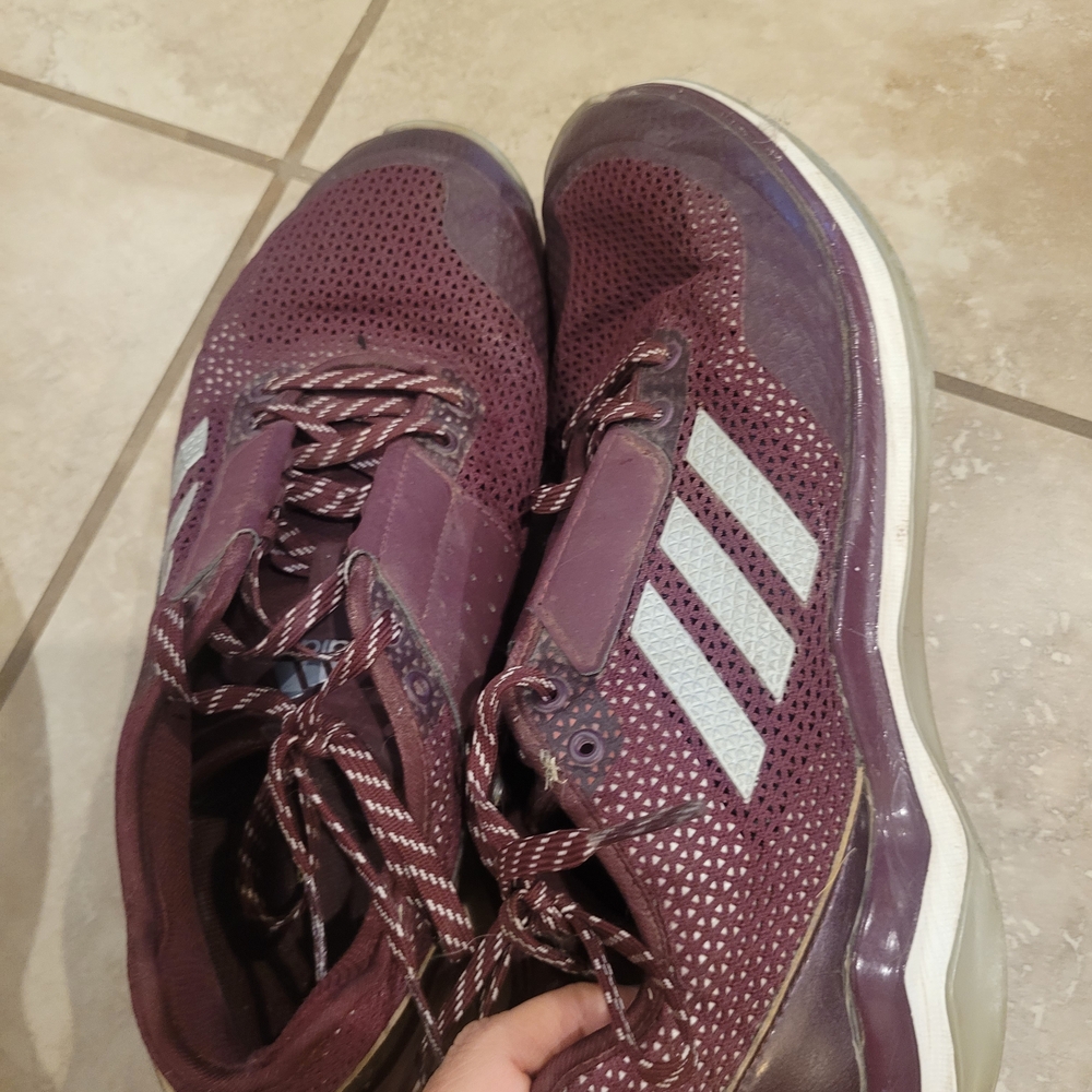 Adidas Maroon Sneakers with White Stripes